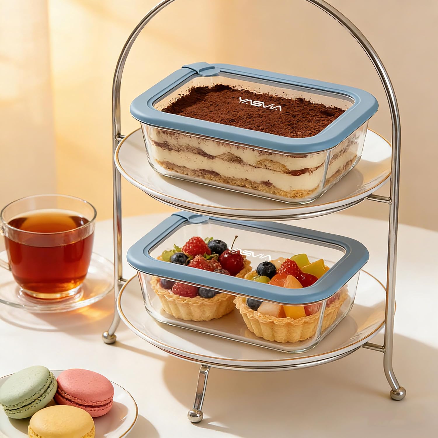 Meal Prep Cam Gıda Saklama Kabı Seti (4 x 1050 ml), Plastiksiz, Borosilikat Cam Saklama Kapları, Silikon Kapaklı, Hava Geçirmez, Sızdırmaz, Mikrodalga, Fırın, Dondurucu ve Bulaşık Makinesinde Kullanıma Uygun, BPA İçermez