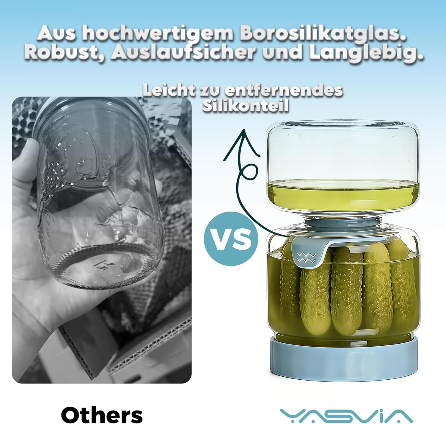 Ters Çevrilebilir Salatalık ve Turşu Kavanozu 750 ml, Süzgeçli Cam Hazneli Saat Kum Saati Tasarımlı Cam Kavanoz, Turşu ve Zeytin Saklama Kabı, Gıda Sınıfı PP Kapaklı, BPA İçermez, Turşu, Zeytin, Kimchi ve Jalapeño İçin Hava Geçirmez Kapak