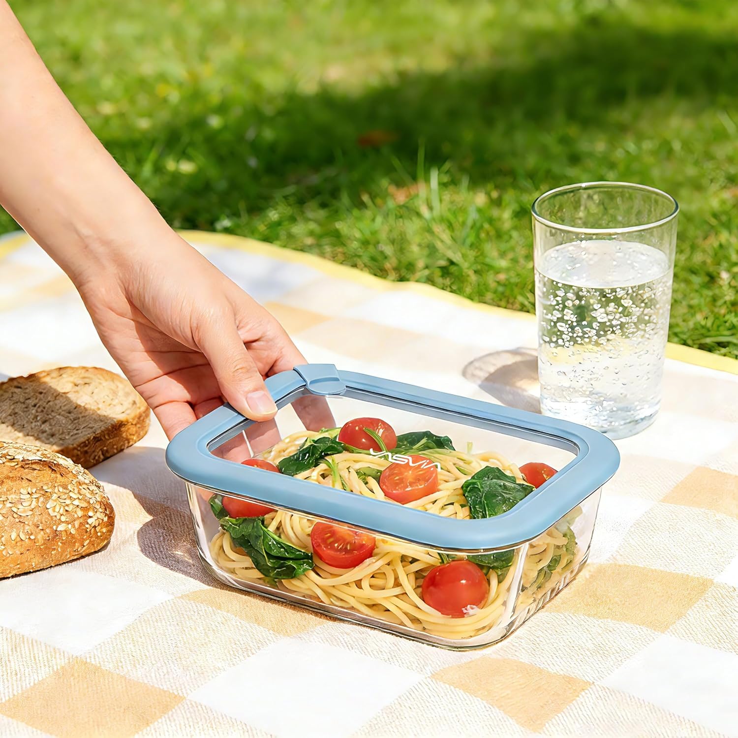 Meal Prep Cam Gıda Saklama Kabı Seti (4 x 1050 ml), Plastiksiz, Borosilikat Cam Saklama Kapları, Silikon Kapaklı, Hava Geçirmez, Sızdırmaz, Mikrodalga, Fırın, Dondurucu ve Bulaşık Makinesinde Kullanıma Uygun, BPA İçermez
